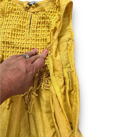 Mayoral | Yellow Cotton Crochet Dress (7) 💛 - Picture 3 of 6